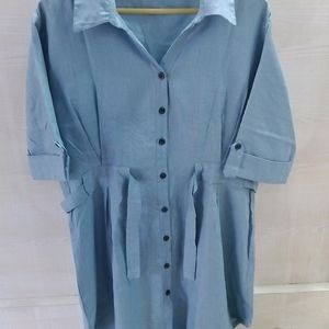 Blue Shirt Dress