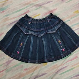 Girls Jeans Faded Skirt