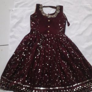 Kids Purple Sequin Work Churidar