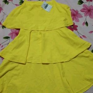 Yellow Tiered Party Dress