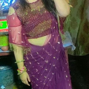 Heavy Work Ready To Wear Saree