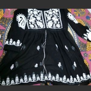 Black and White Chikankari Kurta