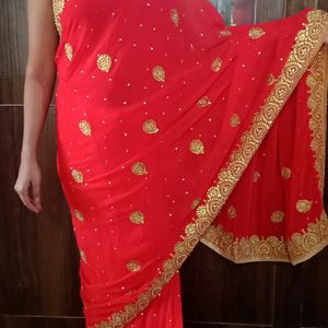 New Saree With Stich Blouse