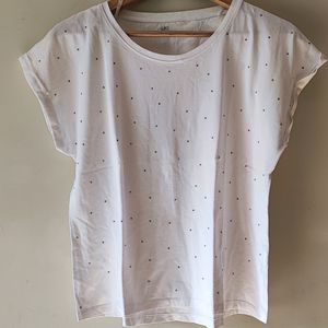 Studded Basic white T-shirt