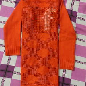 Orange Woolen Top For Winter