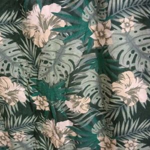 Floral Print Green Shirt