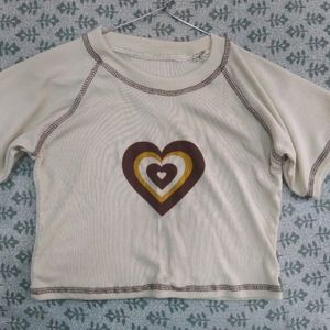 Heart Print Y2k Top