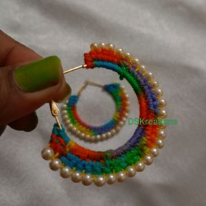 Rainbow Pearl Chrochet Earring