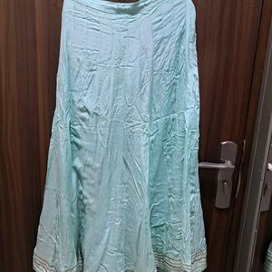 Turquoise Anarkali With lehenga gota Patti