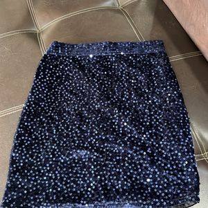 Stunning Blue Velvet Non Stretch Skirt