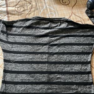 Grey And Black Strips Top