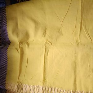 Plain Mustard Yellow Saree