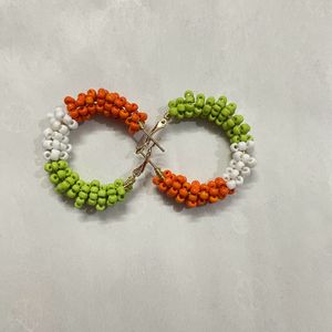 Tri Colour Hoop Earrings