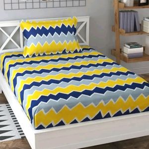 Single Bed Bedsheet With Pillow Cover