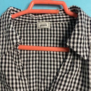 Black Plaid Pattern Top