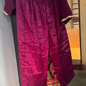 Purple Suit With Palazzo And Dupatta