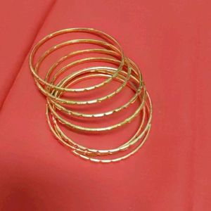 Gold Plated Bangles - 7nos