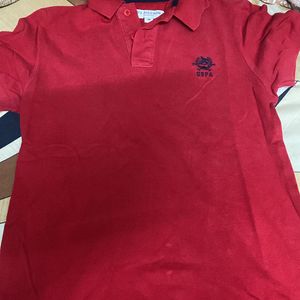 Red US POLO T SHURT