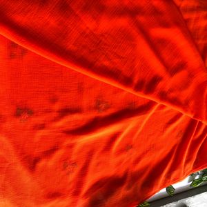 Orange Embroided Saree(Women’s)