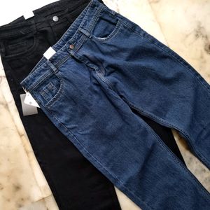 Denim Jeans Navy Blue Straight Fit Baggy