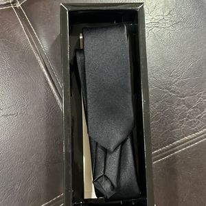 Black Satin Slim Tie