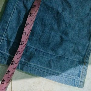 Blue High Waist Straight Fit Denim