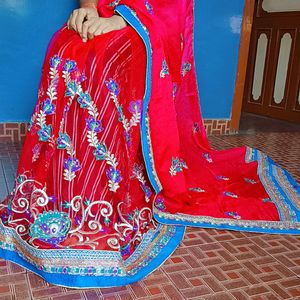 Red Party Wear Saree