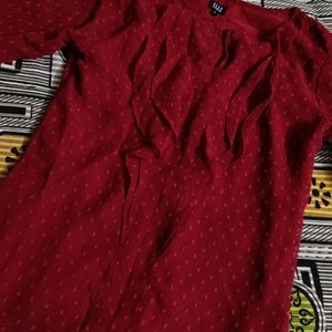 Red Color Designer Top