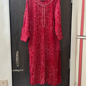 Red Straight Kurti