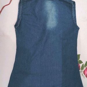 Girl's Denim Top Shrug with Stylish Design