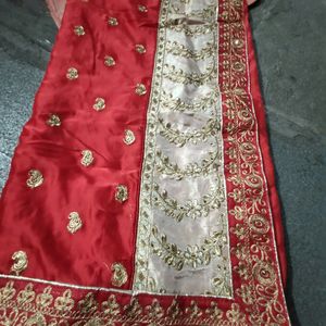 Red Heavy Bordered Saree