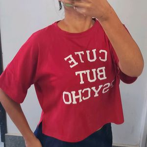 Cute But Phycho Crop T-shirt