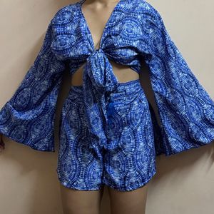 Blue Aztec Print Co-Ord Set