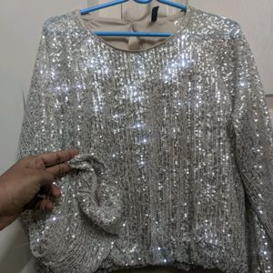 Sequins Off-white Top