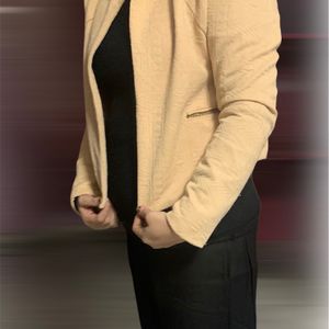 Solid Round Neck  Women's Jacket