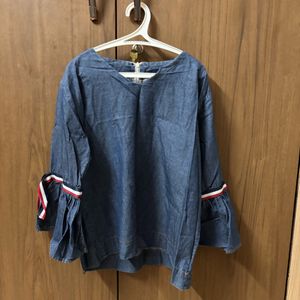 Denim Bell Sleeved Hm Top