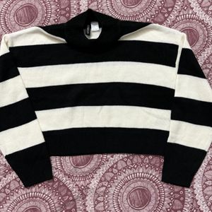 H&M Polo Neck Striped Sweater