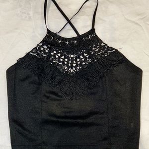 COMBO- Shein Black Lace Front Top/ Navy Blue