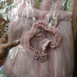 Beautiful Netted Frock For Baby Girl (Unused)