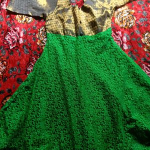 🆕️ Women Green Brocade-Brasso Kurti