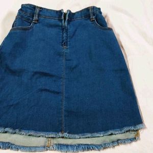 DENIM MINI SKIRT STRECHABLE WAIST SIZE LENGTH - 17