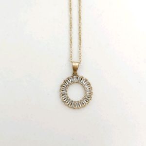 Diamond Gold Pendant With Golden Chain