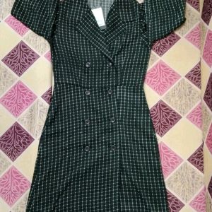 Checked Dress / Black N White Colour / Full Sleeve