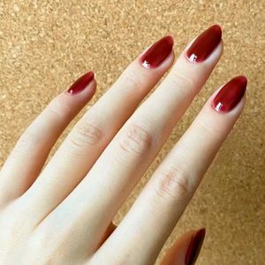 Red Almond Press On Nails.