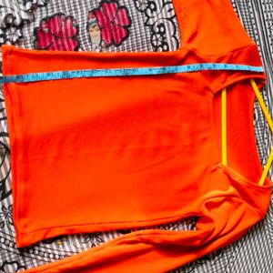 Orange Square Neck Top