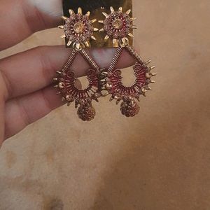 Traditional Earrings Maroon