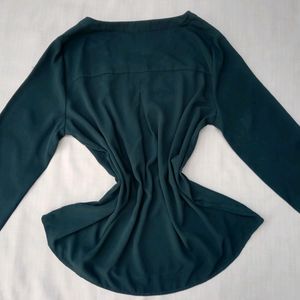 New Dark Sea Green Side Cut Top