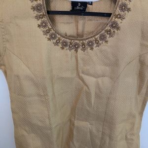 Women Gold Embellished Top