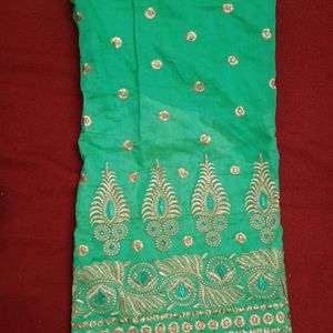 Fancy Green Unstitched Suit Material For Women