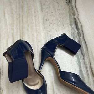 Navy Blue Ankle Strap Heels